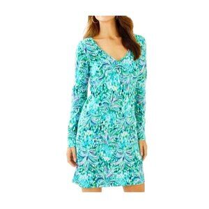 LILLY PULITZER NWT Blue Dress Davie Longsleeve Sheath Fitted XXS